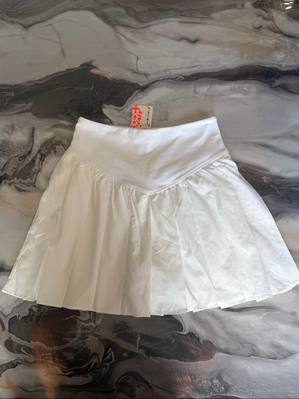Free People Movement Falda Deportiva Blanca Plisada Talla XS NWT